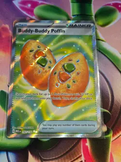 Pokemon TCG Buddy-Buddy Poffin Ultra Rare Holo 167/132 NM Full Art - Image 1