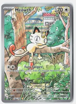 Meowth 106/094 Illustration Rare Phantasmal Flames Pokemon Holo NM - Image 1