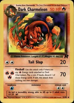 DARK CHARMELEON 32/82 UNCOMMON TEAM ROCKET POKEMON UNLIMITED MP - Image 1