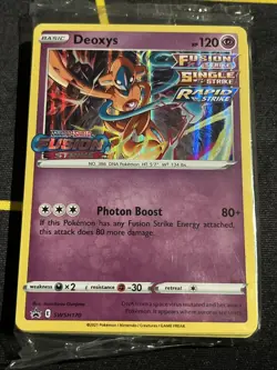 Pokemon SEALED Deoxys SWSH170 Fusion Strike Prerelease Promo Pack!! - Image 1