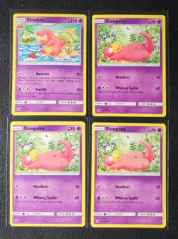 Slowbro 49/145 & 3x Slowpoke 48/145 Pokemon card SM Guardians Rising NM - Image 1