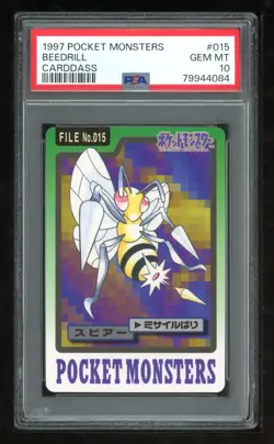 Pokemon Japanese Carddass 1997 015 Beedrill Card 15 Bandai PSA 10 79944084 - Image 1