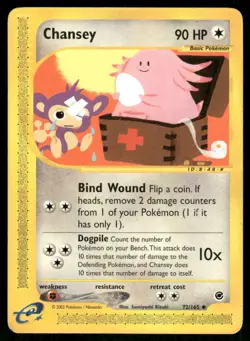 Pokemon Cards Chansey 72/165 Expedition Base Set Uncommon LP - Image 1