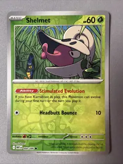 Pokemon TCG * SV White Flare * 008/086 Shelmet Common * REVERSE HOLO * FRESH PK - Image 1