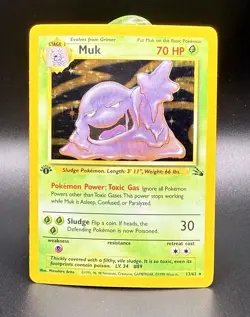 1999 Pokemon - 1st Edition Muk Holo Rare - Fossil 13/62- NM - Image 1
