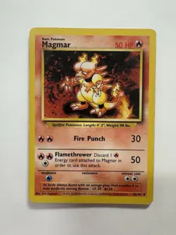 Pokemon Magmar Basic 50HP 36/102 Base Set Regular 1999 - MP - Image 1