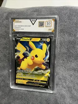 Pokemon Pikachu V Black Star Promo English #SWSH061 Graded Gem Mint 10 - Image 1