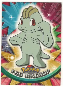 1999 TOPPS POKEMON - # 66 MACHOP - BLACK LOGO - TV ANIMATION- LOOK !! - Image 1