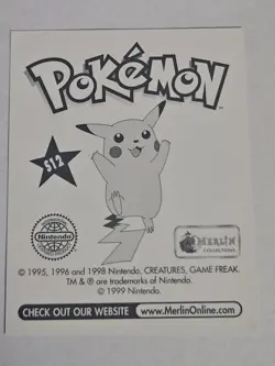 1999 Pokemon Merlin Stickers Poliwhirl Special Glitter Holo S12 - Image 2