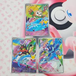 Rowlett 043 + Litten 044 + Popplio 045 - First Partner Pokemon Cards #L395 - Image 1