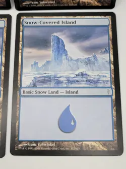 MTG Snow-Covered Island x4 LP Coldsnap Basic Snow Land Playset Magic Cards - Image 5