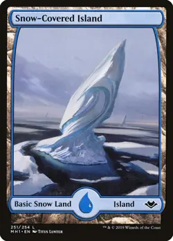 MTG Snow-Covered Island NM Full Art Modern Horizons Magic card Titus Lunter - Image 1