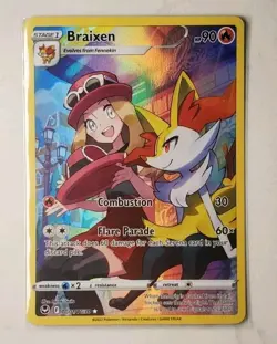 Braixen TG01/TG30 Silver Tempest Full Art Trainer Gallery Pokemon Card - Image 1