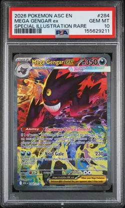 Pokemon 2026 Mega Gengar ex 284/217 SIR Ascended Heroes GEM MINT PSA 10 - Image 1