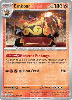 Emboar 013/086 Master Ball Holo White Flare WHT English Pokemon Card NM - Image 1