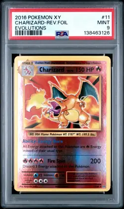 2016 POKEMON XY EVOLUTIONS #11 CHARIZARD-REVERSE FOIL PSA 9 - Image 1
