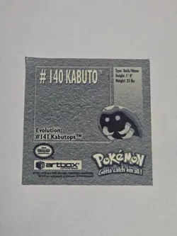 Kabuto #140 Pokemon 1999 Artbox Sticker Vintage NM - Image 2