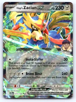 Hop's Zacian ex 111/159 Double Rare Journey Together Pokemon Near Mint - Image 1