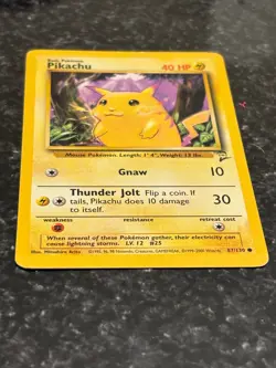Pikachu 087/130 Base Set 2 Regular Common LP Vintage Pokemon Card 2000 - Image 3
