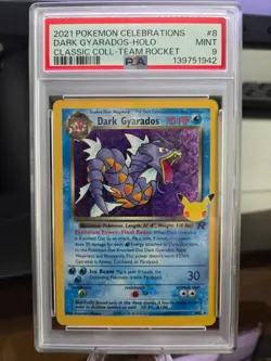 2021 Pokemon Celebrations Classic Collection Dark Gyarados 8 PSA 9 - Image 3