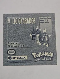 VINTAGE 1999 GYARADOS Artbox Stickers Series 1 #130 POKEMON - Image 2