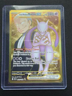 Pokemon Team Rocket's Mewtwo ex 240/182 Destined Rivals Hyper Rare Holo EX - Image 1