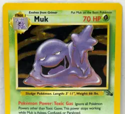 1999 Pokemon TCG Muk 13/62 Fossil Set Unlimited Edition Holo Foil Rare Card USED - Image 4