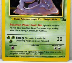 1999 Pokemon TCG Muk 13/62 Fossil Set Unlimited Edition Holo Foil Rare Card USED - Image 5