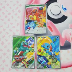 Charmander 038 + Squirtle 039 + Bulbasaur 037 - First Partner Pokemon Cards L397 - Image 1