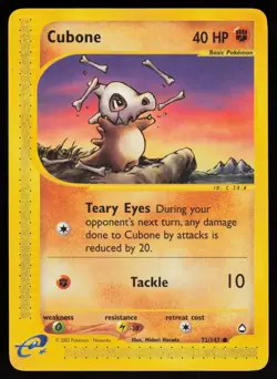 E-Reader Cubone 072/147 Aquapolis Midori Harada Pokemon TCG Card - Image 1