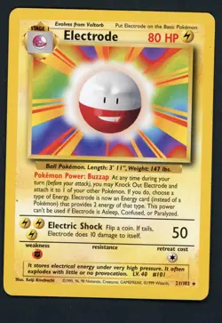 Electrode - 21/102 - Pokemon Base Set Unlimited Rare Card WOTC LP - Image 1