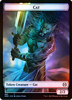 Cat Rebel 001/005 Foil Token Phyrexia: All Will Be One MTG - Image 1