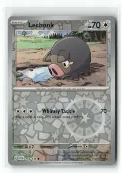 Lechonk 156/198 Common Scarlet & Violet Pokemon Reverse Holo Near Mint - Image 1