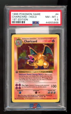 1999 POKEMON GAME BASE SET CHARIZARD HOLO 1ST EDITION THICK STAMP 4/102 PSA 8.5 - Image 3
