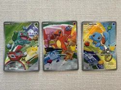 Pokemon First Partner Illustration Kanto Bulbasaur Charmander Squirtle 37 38 39 - Image 1