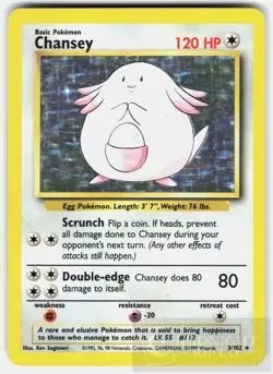 POKEMON CHANSEY 3 BASE SET UNLIMITED HOLO MP - Image 1