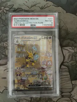Pokemon Alakazam ex Full Art SIR Simsala EN 201/165 Pokemon 151 PSA 8 NM-Mint - Image 1