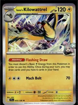 Iono's Kilowattrel 055/159 Rare Journey Together Pokemon Holo Near Mint - Image 1