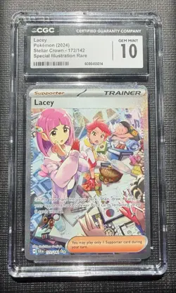 Pokemon TCG Trainer Lacey Stellar Crown SIR 172/142 CGC 10 Gem Mint - Image 1