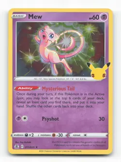 Pokemon TCG - Mew 011/025 Near Mint Holo Rare Celebrations - Image 1