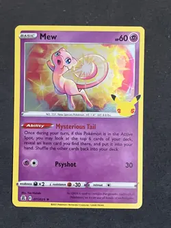 Mew 011/025 Holo Rare Pokemon 2021 Celebrations NM - Image 1