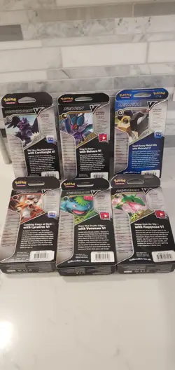 6 Pokemon TCG Battle V Decks Lot Factory Sealed Venusaur Rayquaza Lycanroc - Image 2