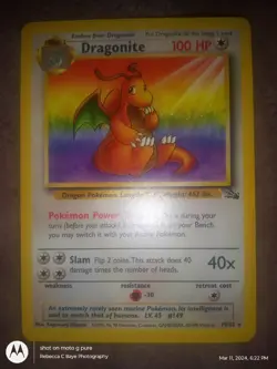 Pokemon TCG Dragonite Fossil 19/62 Regular Unlimited Rare - Image 3