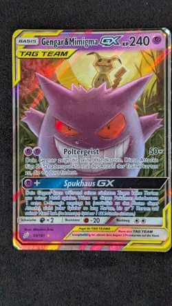 Pokemon Gengar & Mimigma GX Team Up 53/181 Ultra Rare Deutsch PO - Image 1