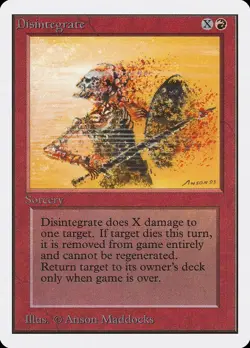 MTG Disintegrate HP Unlimited Edition 2ED Magic Gathering card old school - Image 1