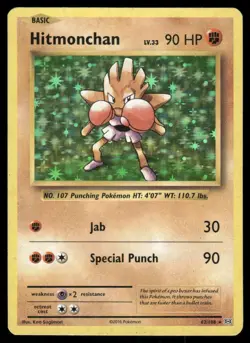 Pokemon Cards Hitmonchan 62/108 Holo Evolutions Rare LP - Image 1