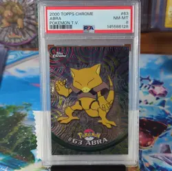Topps Chrome Pokemon TCG Abra #63 Foil PSA 8 Graded Card 2000 Topps 13+ - Image 1