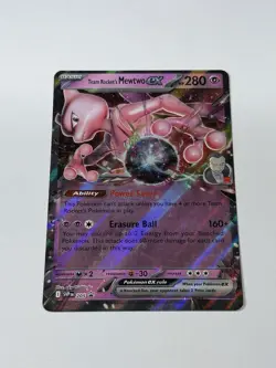 Team Rocket's Mewtwo ex 205 SV: Scarlet & Violet Promo Cards NM MISCUT ERROR - Image 1