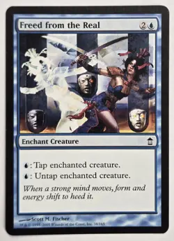 Freed from the Real MTG, Saviors of Kamigawa Magic the Gathering Blue Enchant - Image 1