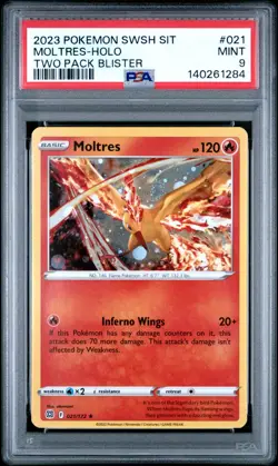 PSA 9 Moltres Holo 021/172 2022 Brilliant Stars Pokemon - Image 1